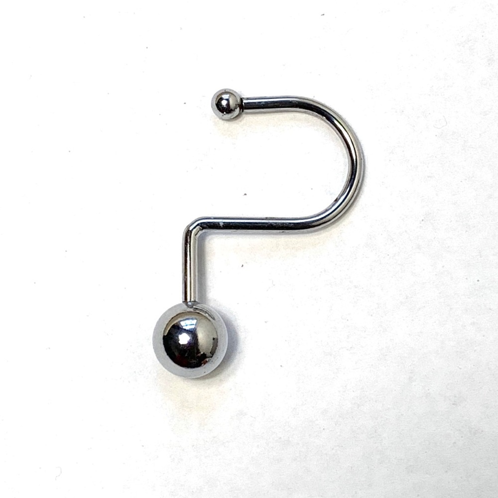 Shower Curtain Hooks, Metal Ball with nickel finish.